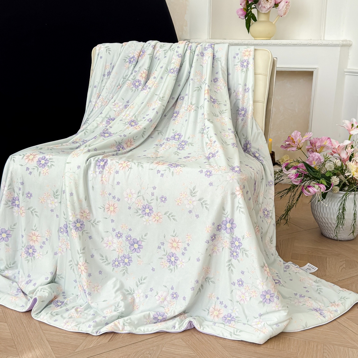 91家纺网 家纺一手货源 找家纺 （总）归属 2026春夏新款数码印花凉感丝夏被夏凉被空调被系列