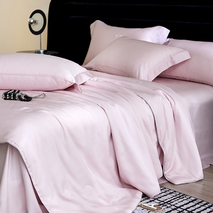 慕梵家居 2026春夏新款100%莱赛尔天丝夏被空调被夏凉被四件套 珍珠腮红