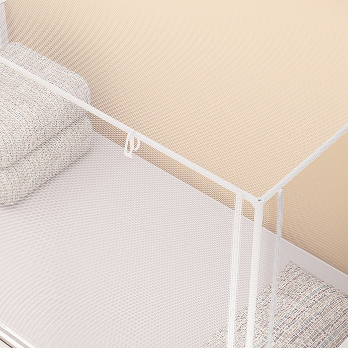 91家纺网 家纺一手货源 找家纺 富莱星蚊帐 2026新款简约风纯白纱学生蚊帐 纯纱款灰色防尘顶