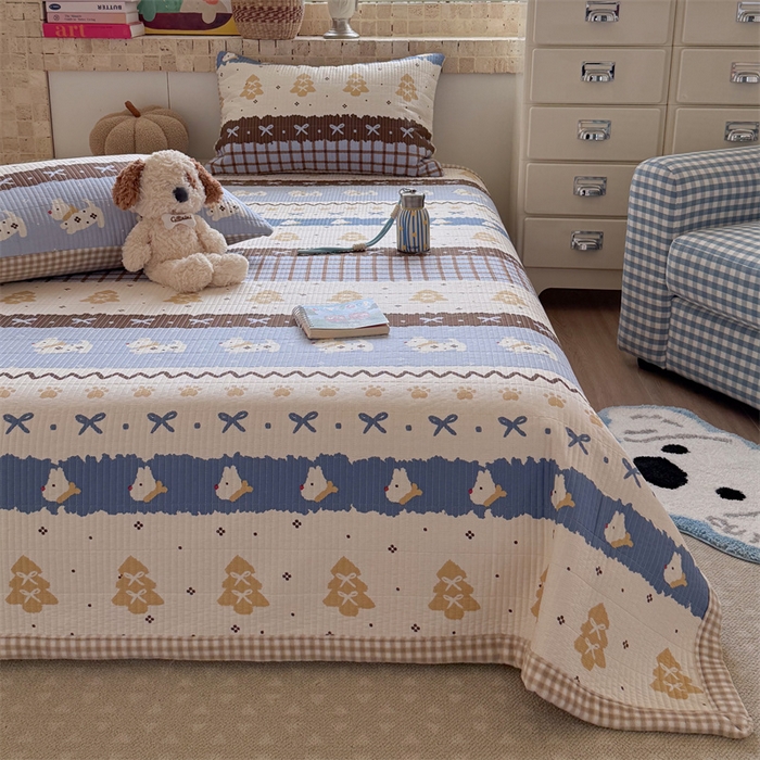 91家纺网 家纺一手货源 找家纺 （总）暖生活 2026新款a版全棉水洗棉b版230g牛奶绒印花床盖单品床盖单件三件套