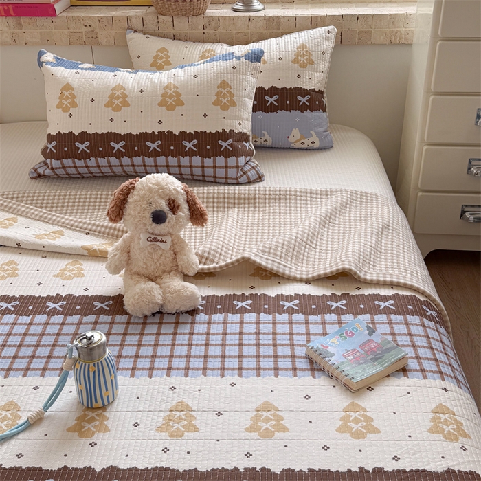 91家纺网 家纺一手货源 找家纺 （总）暖生活 2026新款a版全棉水洗棉b版230g牛奶绒印花床盖单品床盖单件三件套