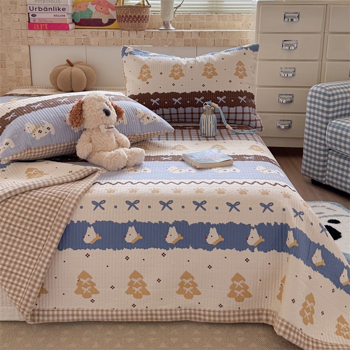 91家纺网 家纺一手货源 找家纺 （总）暖生活 2026新款a版全棉水洗棉b版230g牛奶绒印花床盖单品床盖单件三件套