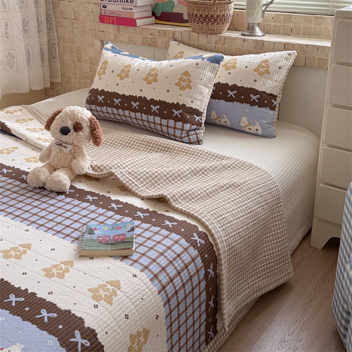 91家纺网 家纺一手货源 找家纺 （总）暖生活 2026新款a版全棉水洗棉b版230g牛奶绒印花床盖单品床盖单件三件套