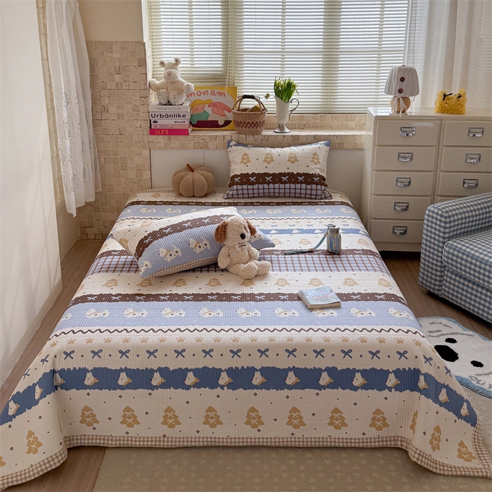 91家纺网 家纺一手货源 找家纺 （总）暖生活 2026新款a版全棉水洗棉b版230g牛奶绒印花床盖单品床盖单件三件套