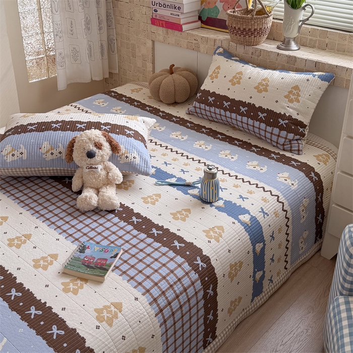 91家纺网 家纺一手货源 找家纺 （总）暖生活 2026新款a版全棉水洗棉b版230g牛奶绒印花床盖单品床盖单件三件套