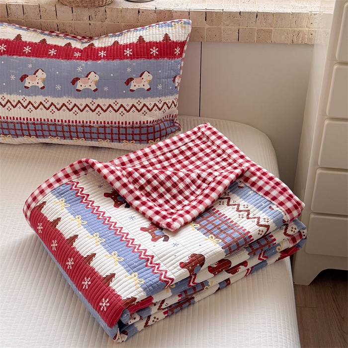 91家纺网 家纺一手货源 找家纺 （总）暖生活 2026新款a版全棉水洗棉b版230g牛奶绒印花床盖单品床盖单件三件套