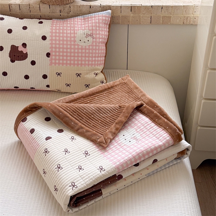 91家纺网 家纺一手货源 找家纺 （总）暖生活 2026新款a版全棉水洗棉b版230g牛奶绒印花床盖单品床盖单件三件套