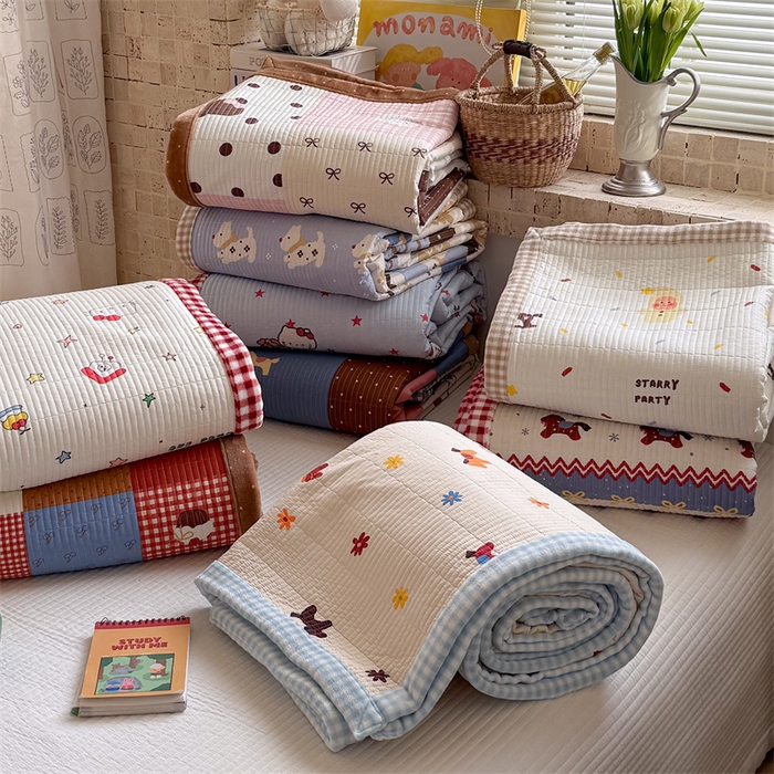 91家纺网 家纺一手货源 找家纺 （总）暖生活 2026新款a版全棉水洗棉b版230g牛奶绒印花床盖单品床盖单件三件套