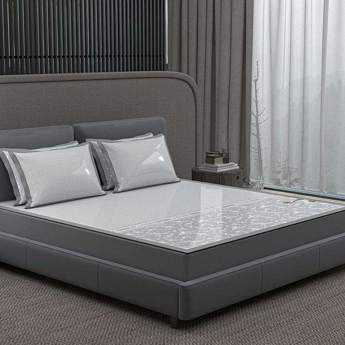 91家纺网 家纺一手货源 找家纺 小牛席业 2026新款PE凉感-半定位小提花冰丝席凉席藤席冰藤席竹席空调席草席冰丝席豆豆席乳胶席三件套 灰色