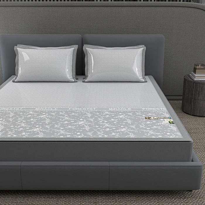 91家纺网 家纺一手货源 找家纺 小牛席业 2026新款PE凉感-半定位小提花冰丝席凉席藤席冰藤席竹席空调席草席冰丝席豆豆席乳胶席三件套 灰色