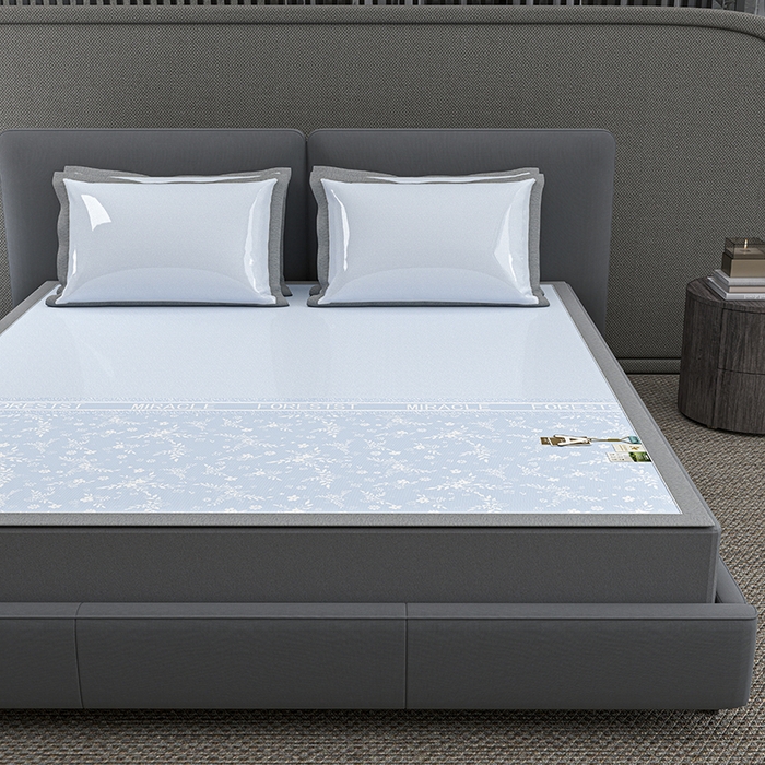 91家纺网 家纺一手货源 找家纺 小牛席业 2026新款PE凉感-半定位小提花冰丝席凉席藤席冰藤席竹席空调席草席冰丝席豆豆席乳胶席三件套 蓝色