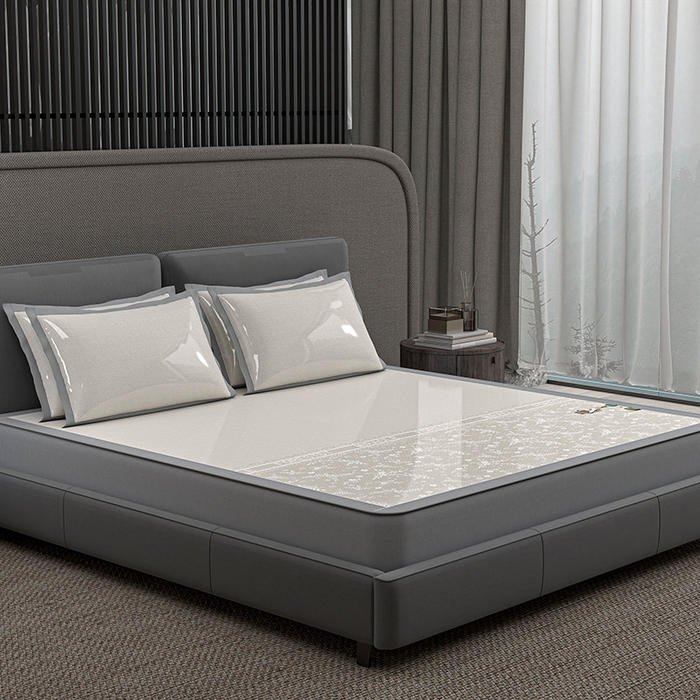 91家纺网 家纺一手货源 找家纺 小牛席业 2026新款PE凉感-半定位小提花冰丝席(床笠款)凉席藤席冰藤席竹席空调席草席冰丝席豆豆席乳胶席三件 香槟