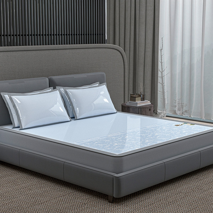 91家纺网 家纺一手货源 找家纺 小牛席业 2026新款PE凉感-半定位小提花冰丝席(床笠款)凉席藤席冰藤席竹席空调席草席冰丝席豆豆席乳胶席三件 蓝色