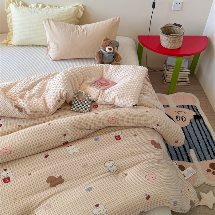 91家纺网 家纺一手货源 找家纺 暖生活 2026新款针织棉豆豆绒星星被 被子被芯-第三批爆爆狗