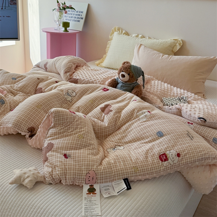 91家纺网 家纺一手货源 找家纺 暖生活 2026新款针织棉豆豆绒星星被 被子被芯-第三批爆爆狗