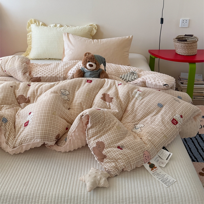 91家纺网 家纺一手货源 找家纺 暖生活 2026新款针织棉豆豆绒星星被 被子被芯-第三批爆爆狗