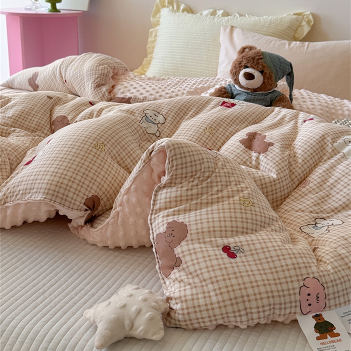 91家纺网 家纺一手货源 找家纺 暖生活 2026新款针织棉豆豆绒星星被 被子被芯-第三批爆爆狗