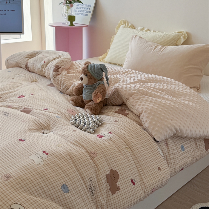 91家纺网 家纺一手货源 找家纺 暖生活 2026新款针织棉豆豆绒星星被 被子被芯-第三批爆爆狗