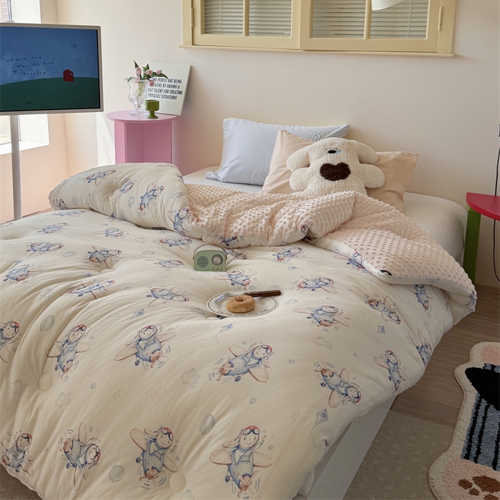 91家纺网 家纺一手货源 找家纺 暖生活 2026新款针织棉豆豆绒星星被 被子被芯-第三批飞行员