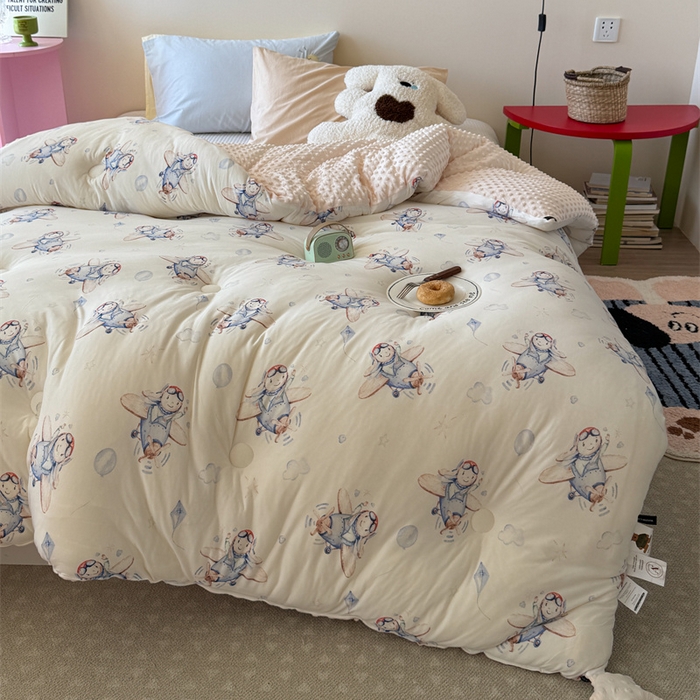 91家纺网 家纺一手货源 找家纺 暖生活 2026新款针织棉豆豆绒星星被 被子被芯-第三批飞行员