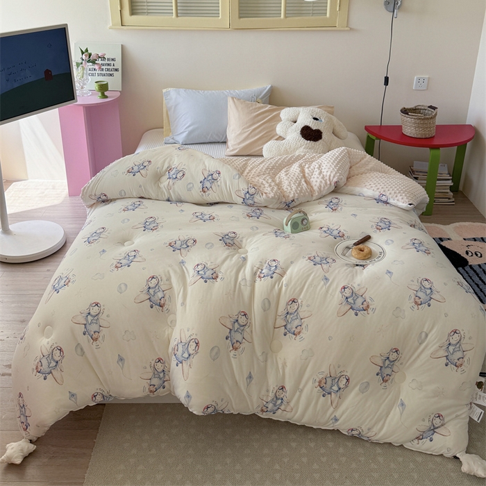 91家纺网 家纺一手货源 找家纺 暖生活 2026新款针织棉豆豆绒星星被 被子被芯-第三批飞行员