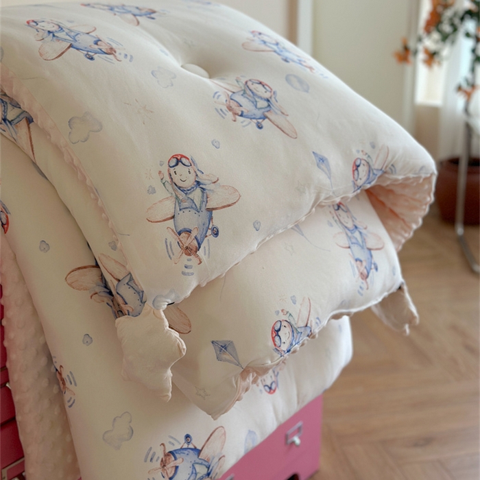 91家纺网 家纺一手货源 找家纺 暖生活 2026新款针织棉豆豆绒星星被 被子被芯-第三批飞行员