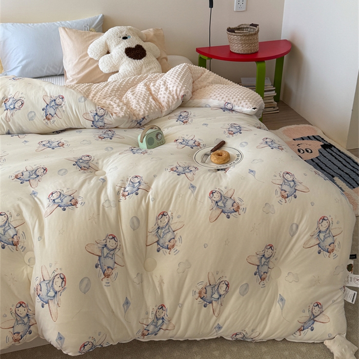 91家纺网 家纺一手货源 找家纺 暖生活 2026新款针织棉豆豆绒星星被 被子被芯-第三批飞行员