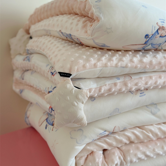 91家纺网 家纺一手货源 找家纺 暖生活 2026新款针织棉豆豆绒星星被 被子被芯-第三批飞行员