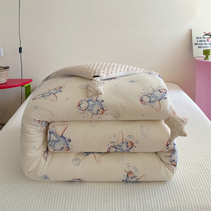 暖生活 2026新款针织棉豆豆绒星星被 被子被芯-第三批飞行员