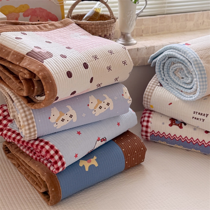 91家纺网 家纺一手货源 找家纺 暖生活 2026新款a版全棉水洗棉b版230g牛奶绒印花床盖单品床盖单件三件套 组合图仅供参考不可下单