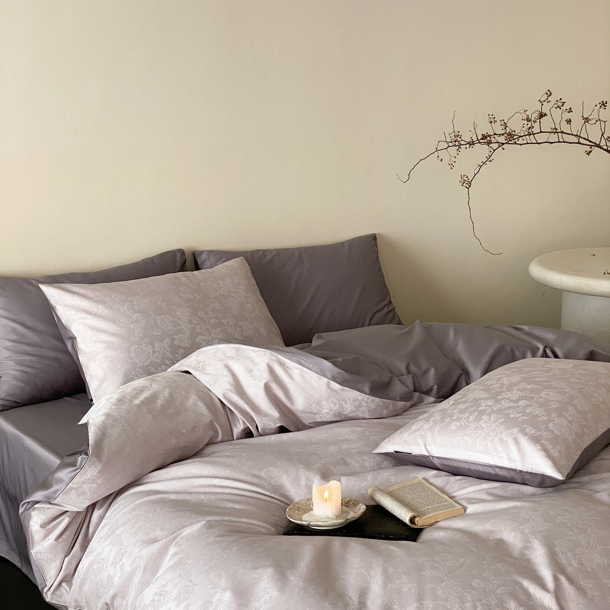 91家纺网 家纺一手货源 找家纺 （总）玉宇阁家居 2026新款50支双股全棉纯棉贡缎大提花四件套