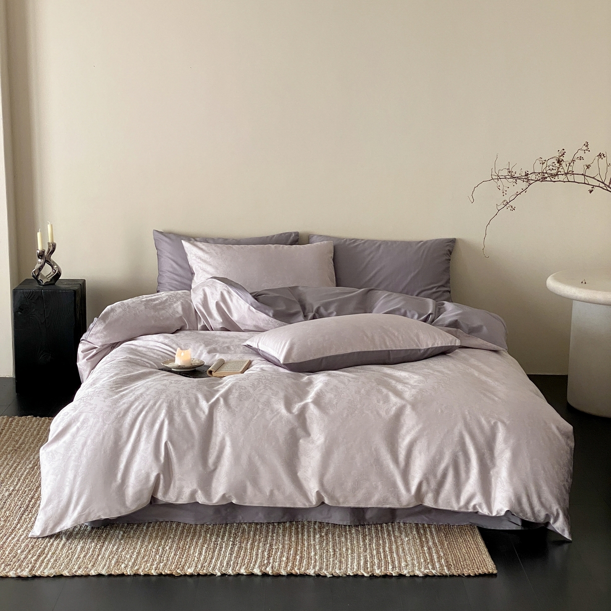 91家纺网 家纺一手货源 找家纺 （总）玉宇阁家居 2026新款50支双股全棉纯棉贡缎大提花四件套