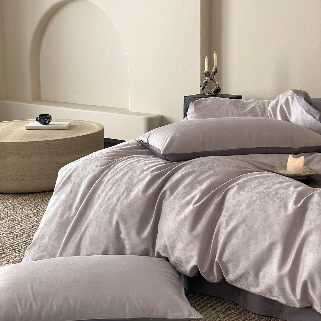 91家纺网 家纺一手货源 找家纺 （总）玉宇阁家居 2026新款50支双股全棉纯棉贡缎大提花四件套