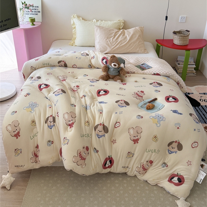 91家纺网 家纺一手货源 找家纺 暖生活 2026新款针织棉豆豆绒星星被 被子被芯-第三批果果派对