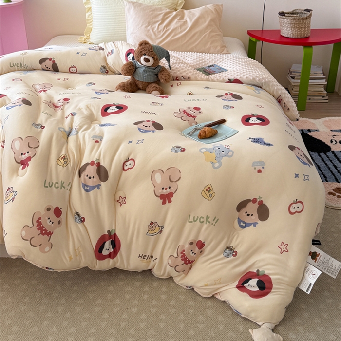 91家纺网 家纺一手货源 找家纺 暖生活 2026新款针织棉豆豆绒星星被 被子被芯-第三批果果派对