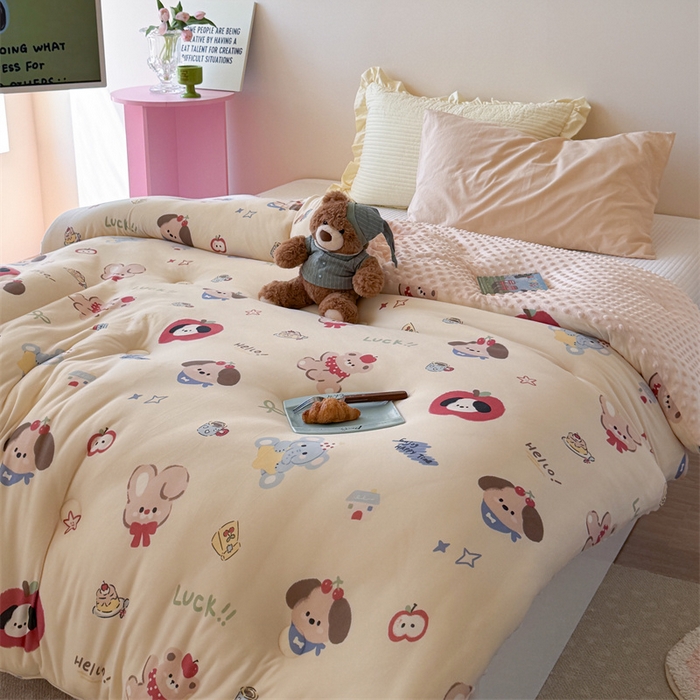 91家纺网 家纺一手货源 找家纺 暖生活 2026新款针织棉豆豆绒星星被 被子被芯-第三批果果派对