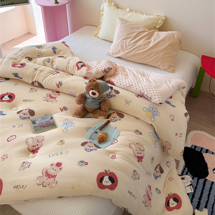 91家纺网 家纺一手货源 找家纺 暖生活 2026新款针织棉豆豆绒星星被 被子被芯-第三批果果派对