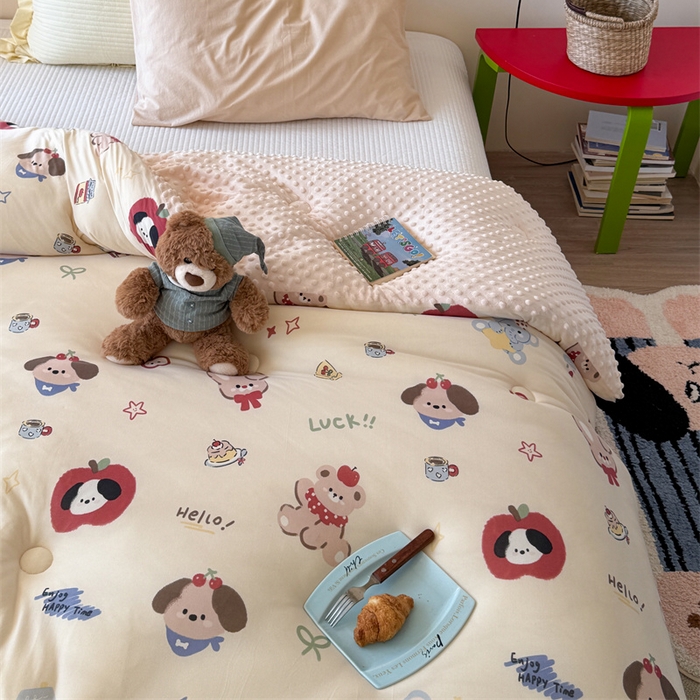 91家纺网 家纺一手货源 找家纺 暖生活 2026新款针织棉豆豆绒星星被 被子被芯-第三批果果派对