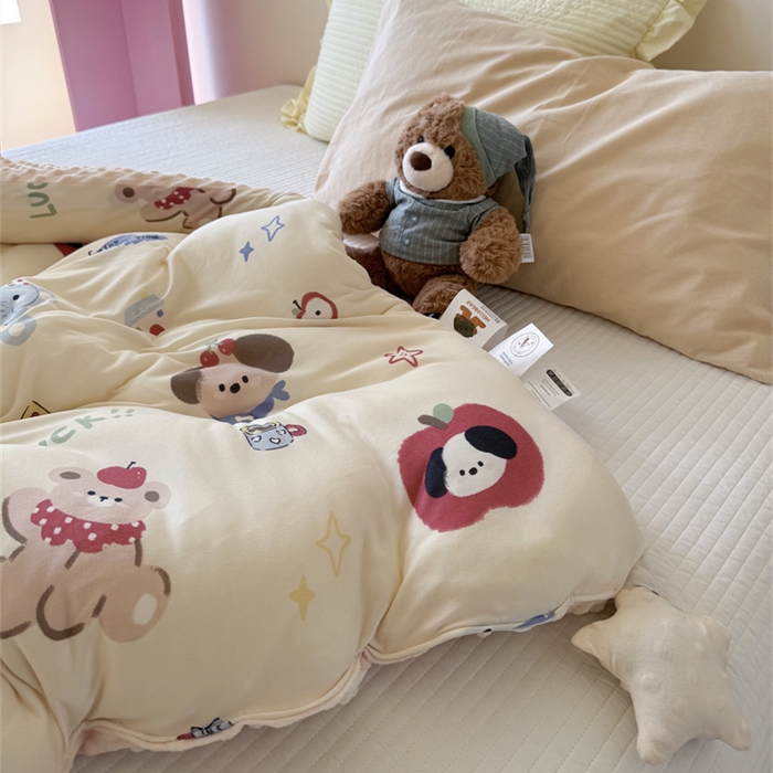 91家纺网 家纺一手货源 找家纺 暖生活 2026新款针织棉豆豆绒星星被 被子被芯-第三批果果派对