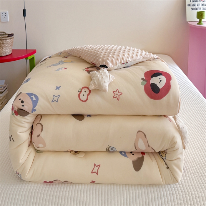 暖生活 2026新款针织棉豆豆绒星星被 被子被芯-第三批果果派对