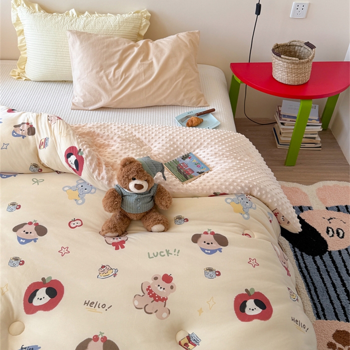 91家纺网 家纺一手货源 找家纺 暖生活 2026新款针织棉豆豆绒星星被 被子被芯-第三批果果派对