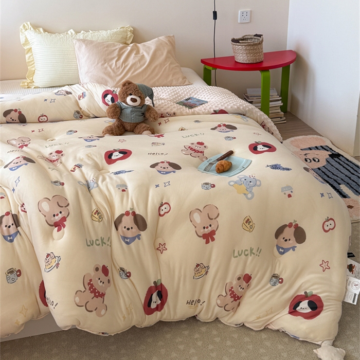 91家纺网 家纺一手货源 找家纺 暖生活 2026新款针织棉豆豆绒星星被 被子被芯-第三批果果派对