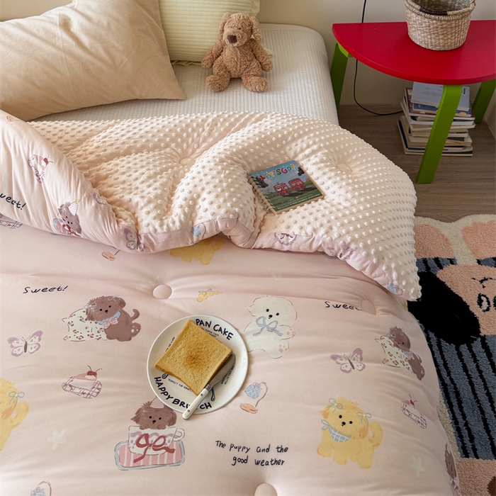 91家纺网 家纺一手货源 找家纺 暖生活 2026新款针织棉豆豆绒星星被 被子被芯-第三批蝴蝶犬