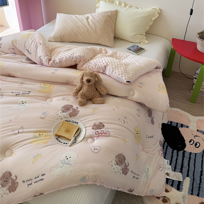 91家纺网 家纺一手货源 找家纺 暖生活 2026新款针织棉豆豆绒星星被 被子被芯-第三批蝴蝶犬