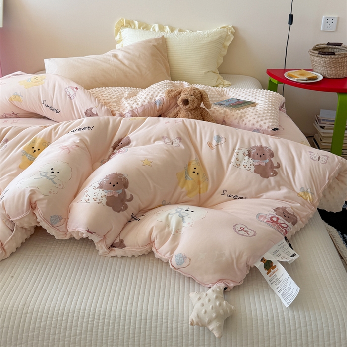 91家纺网 家纺一手货源 找家纺 暖生活 2026新款针织棉豆豆绒星星被 被子被芯-第三批蝴蝶犬