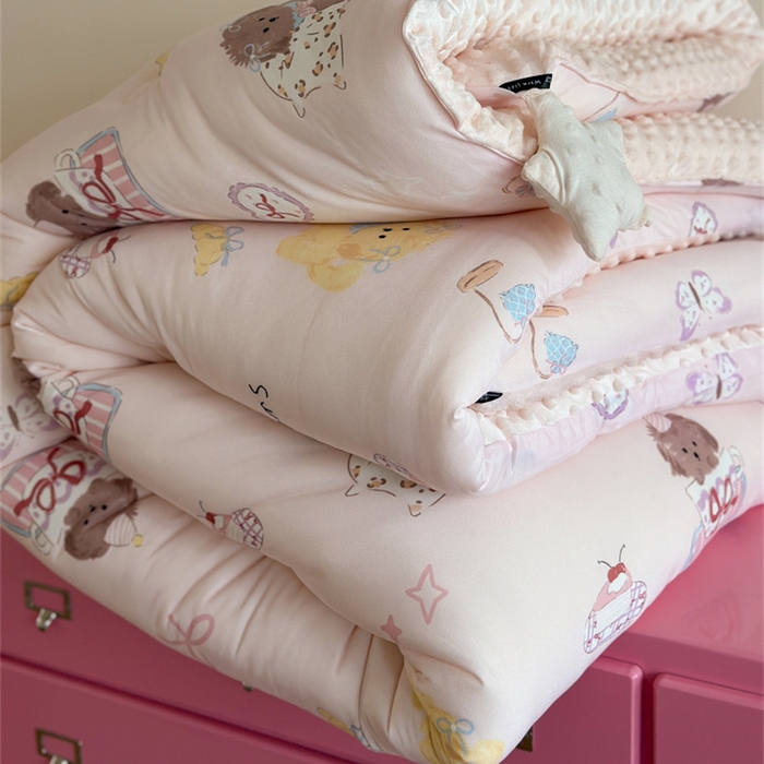 91家纺网 家纺一手货源 找家纺 暖生活 2026新款针织棉豆豆绒星星被 被子被芯-第三批蝴蝶犬