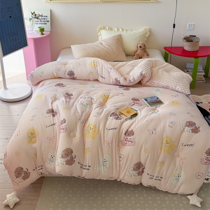 91家纺网 家纺一手货源 找家纺 暖生活 2026新款针织棉豆豆绒星星被 被子被芯-第三批蝴蝶犬