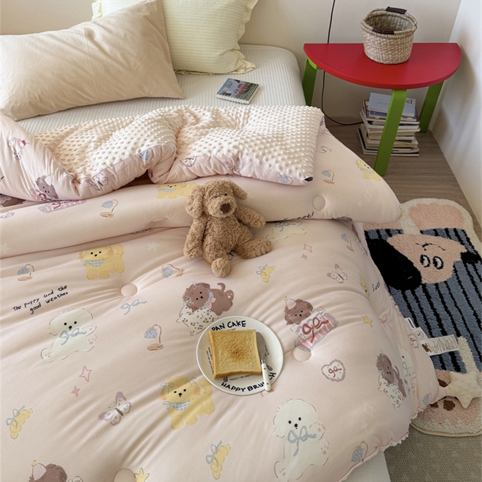 91家纺网 家纺一手货源 找家纺 暖生活 2026新款针织棉豆豆绒星星被 被子被芯-第三批蝴蝶犬