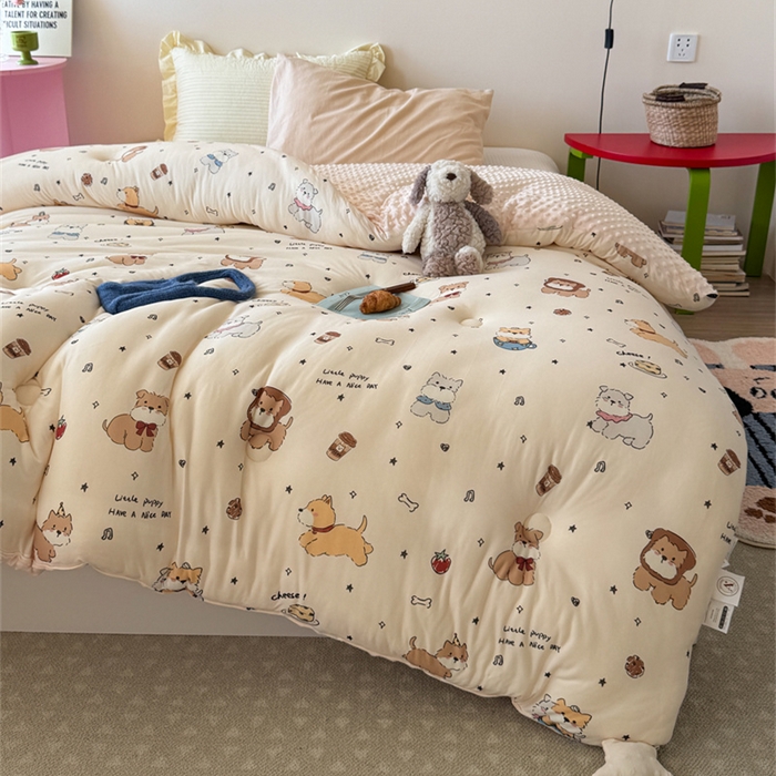 91家纺网 家纺一手货源 找家纺 暖生活 2026新款针织棉豆豆绒星星被 被子被芯-第三批咖啡汪