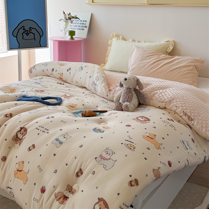 91家纺网 家纺一手货源 找家纺 暖生活 2026新款针织棉豆豆绒星星被 被子被芯-第三批咖啡汪